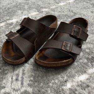 Birkenstock Dark Brown Slide Sandals